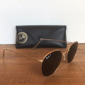 Authentic Rayban Round Metal Polarized Sunglasses